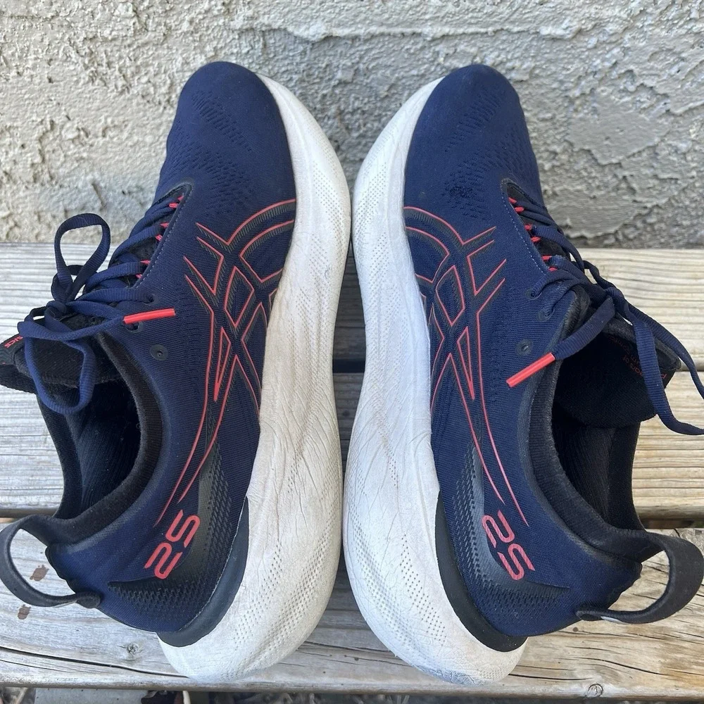 Asics‎ Shoes Men Size 12 Gel Nimbus 25 Athletic Running Workout Lace Up